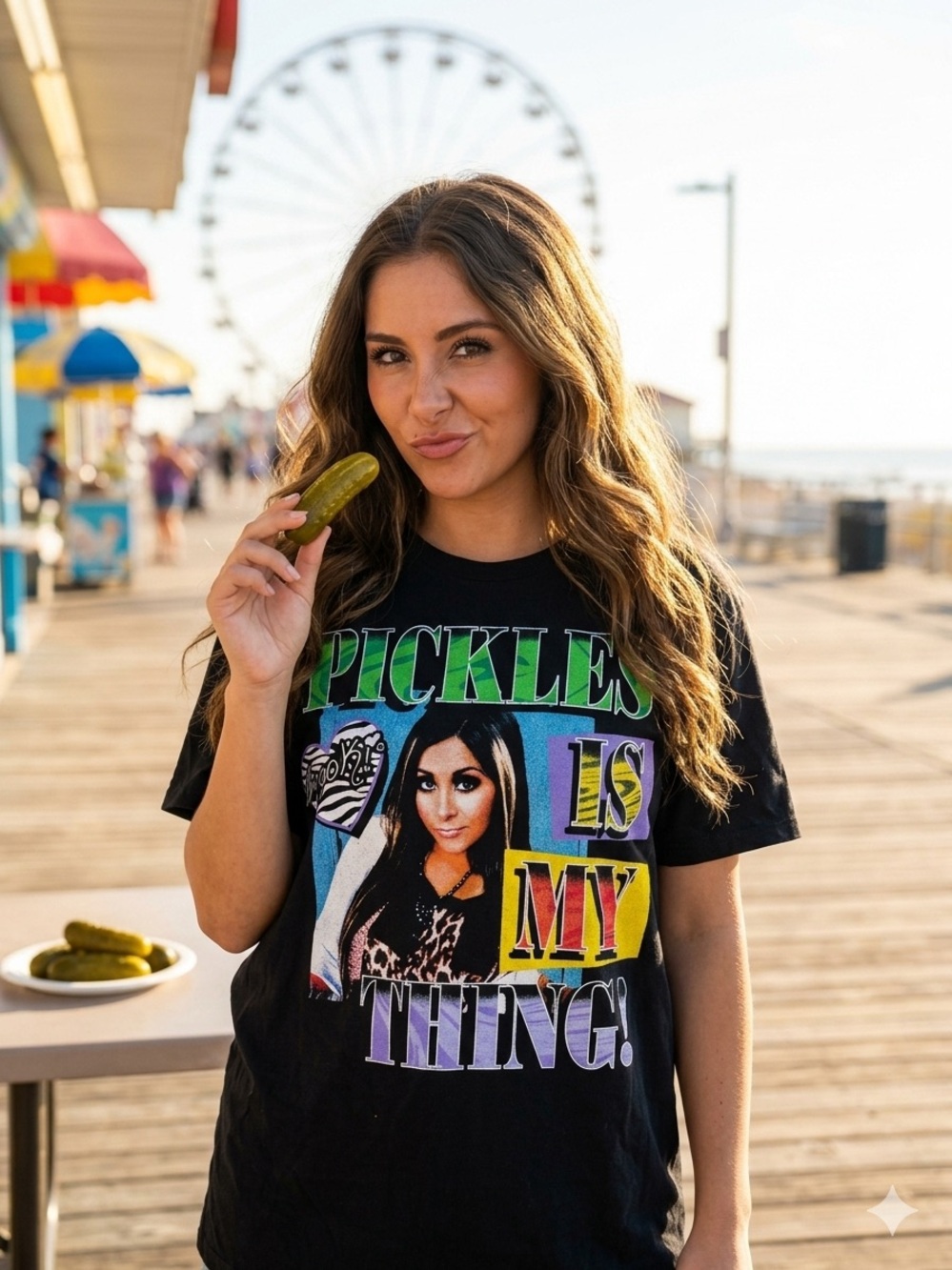 Jersey Shore Snooki Pickles Is My Thing! Graphic Tee - Black